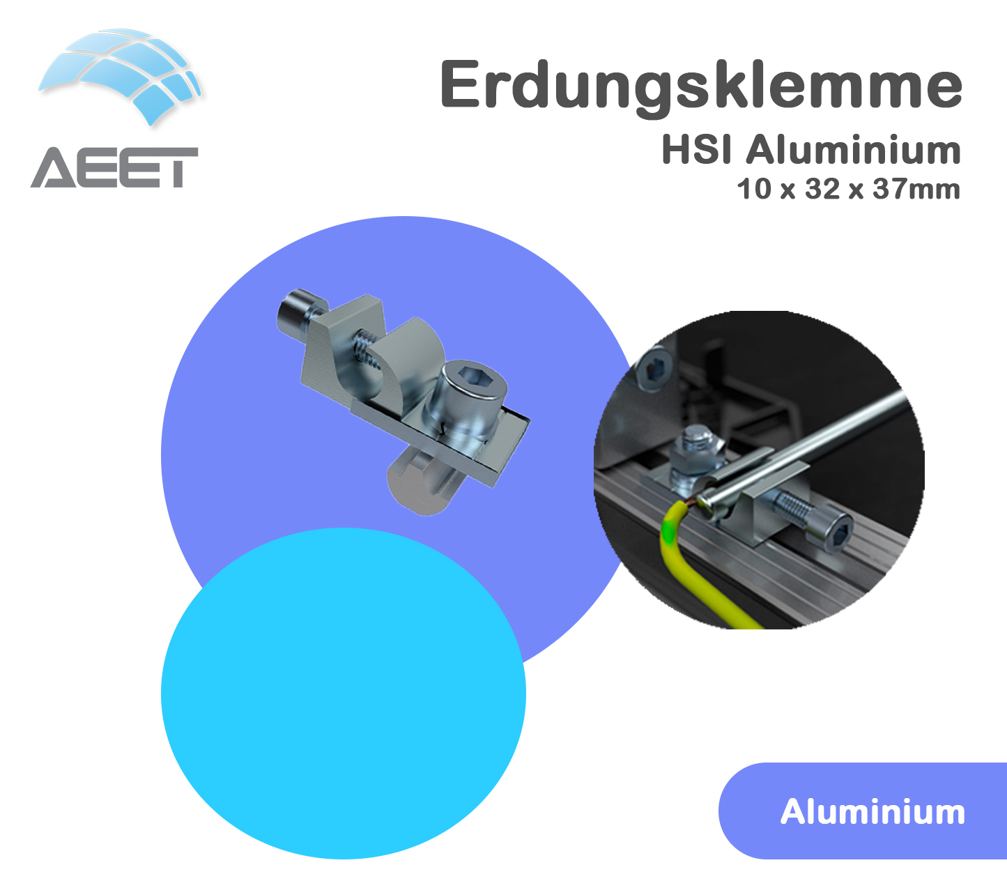 Erdungsklemme HSI Aluminium 10 x 32 x 37mm