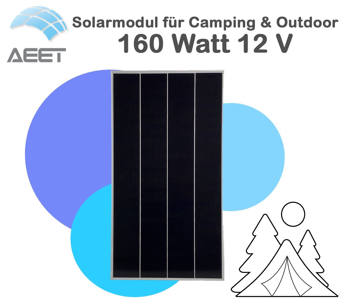 Solarmodule 160 Watt 12V Mono | Camping | Insel | Batterie