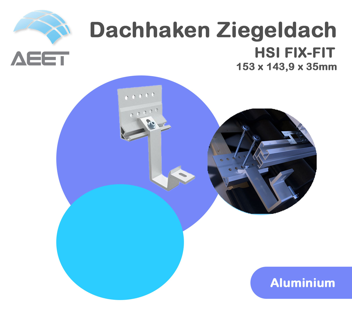 Dachhaken Ziegeldach HSI FIX-FIT Aluminium