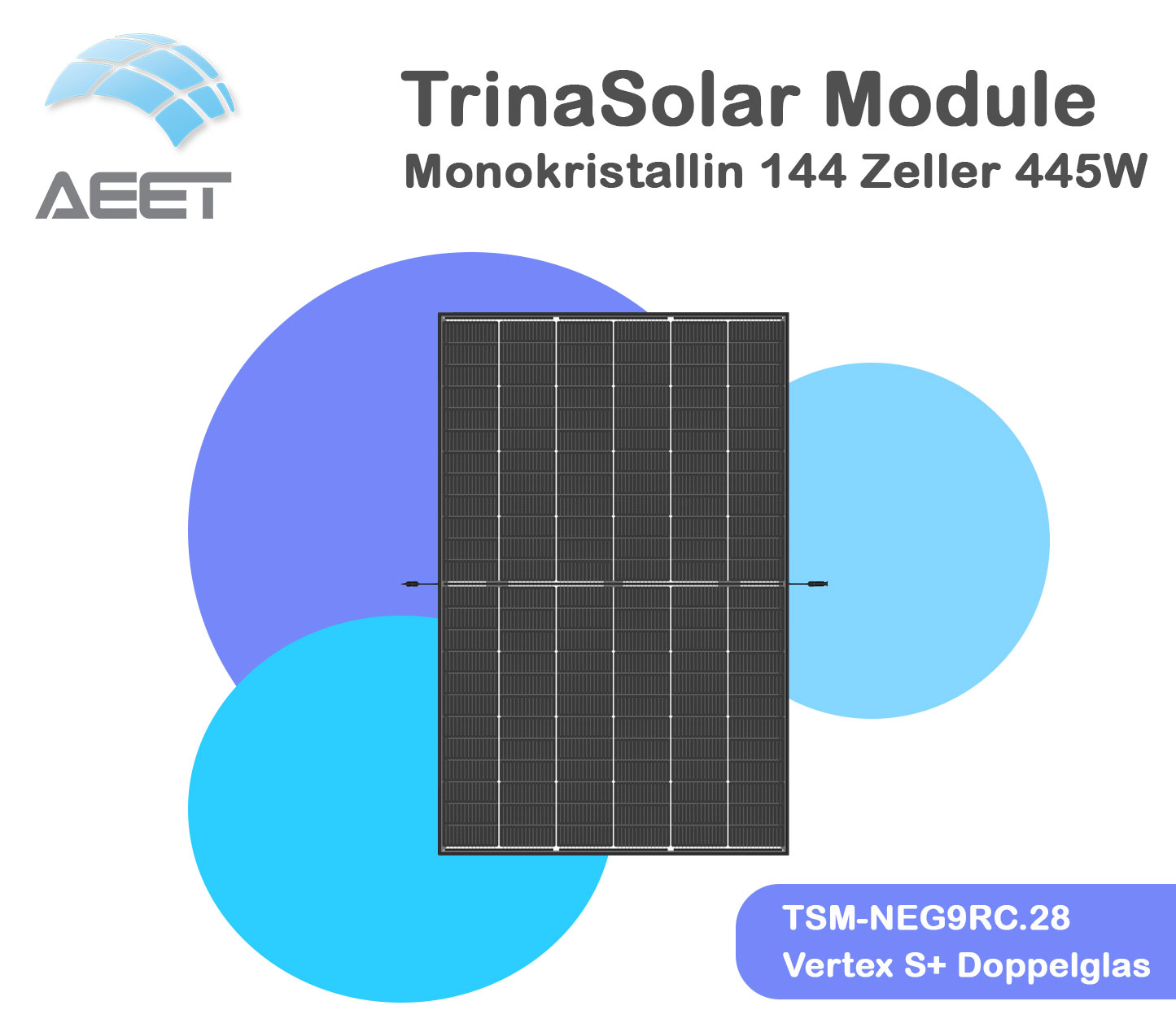 Solarmodule Trina 445 TSM-NEG9R.28 Vertex S+ Doppelglas
