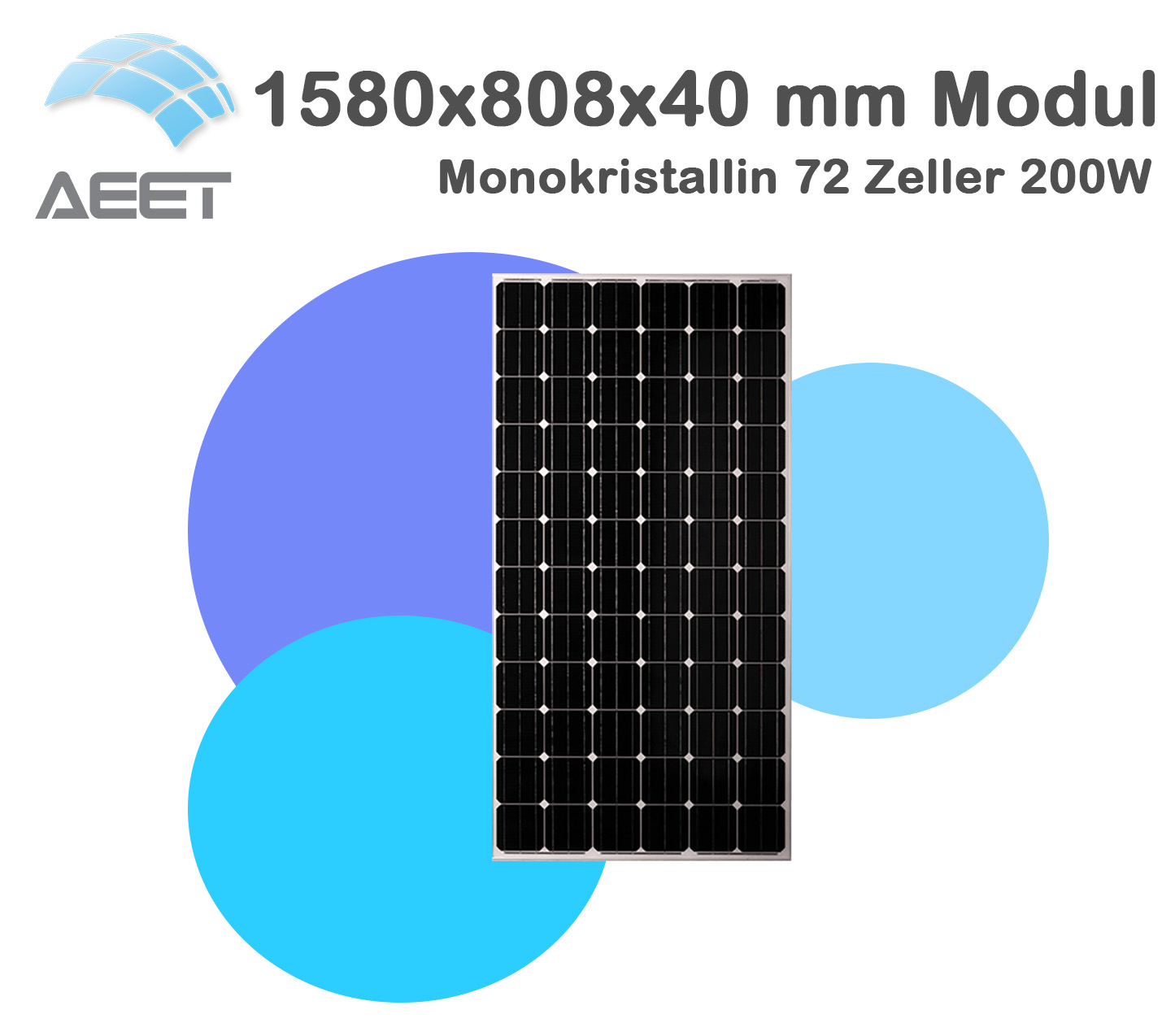 Solarmodule 1580 x 808 x 40mm 72 Zeller Mono Solarmodule 1580 x 808 x 40mm 72 Zeller Mono