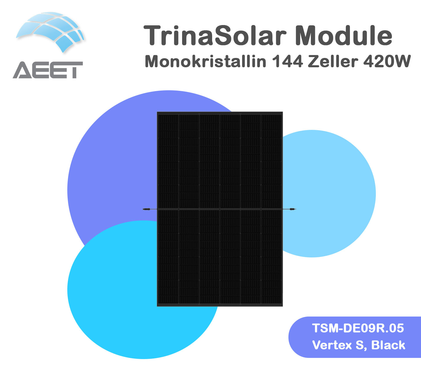 Solarmodule Trina 420 TSM-DE09R.05 Vertex S, Black
