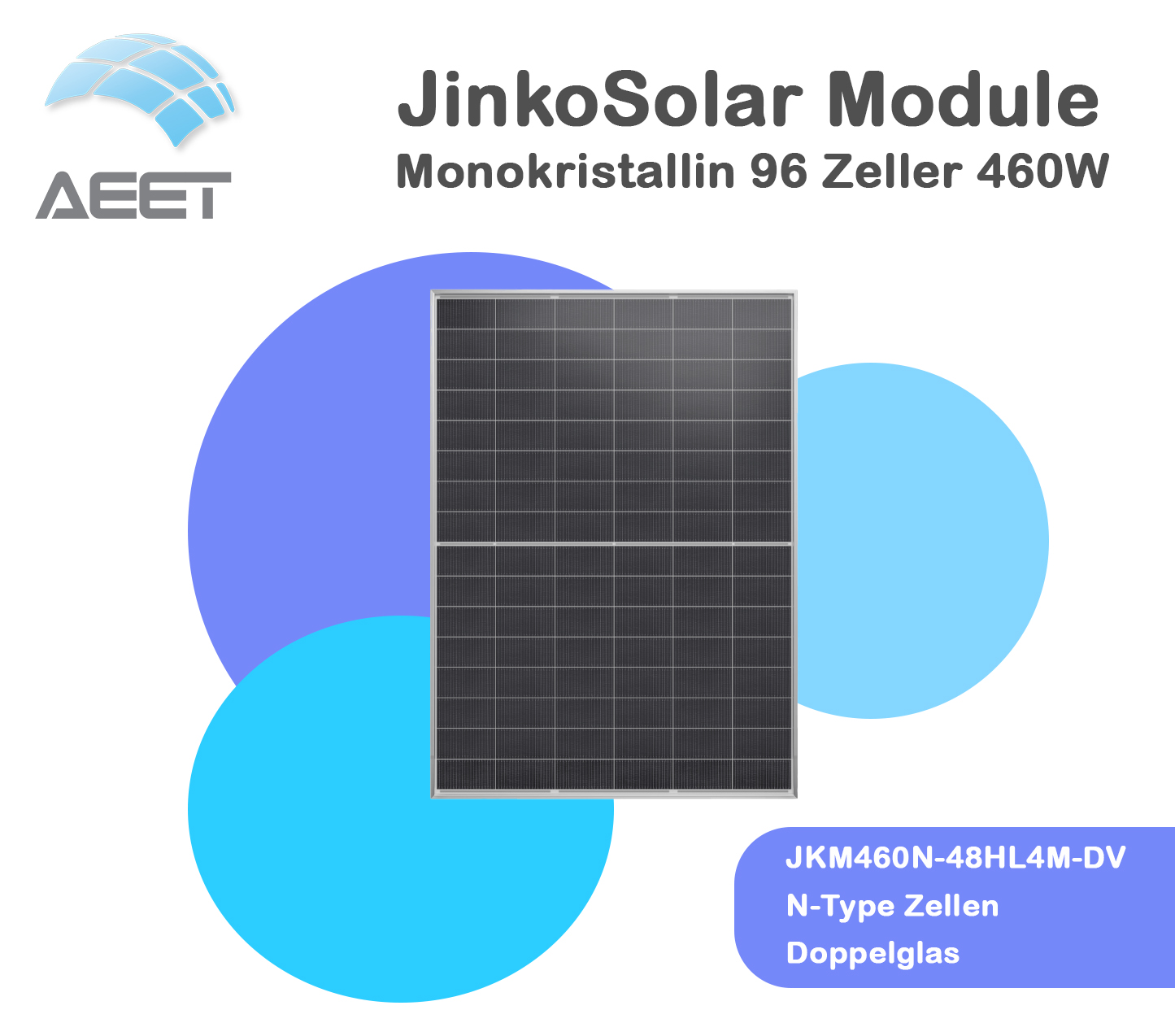 Solarmodule JinkoSolar Doppelglas JKM460N-48HL4M-DV