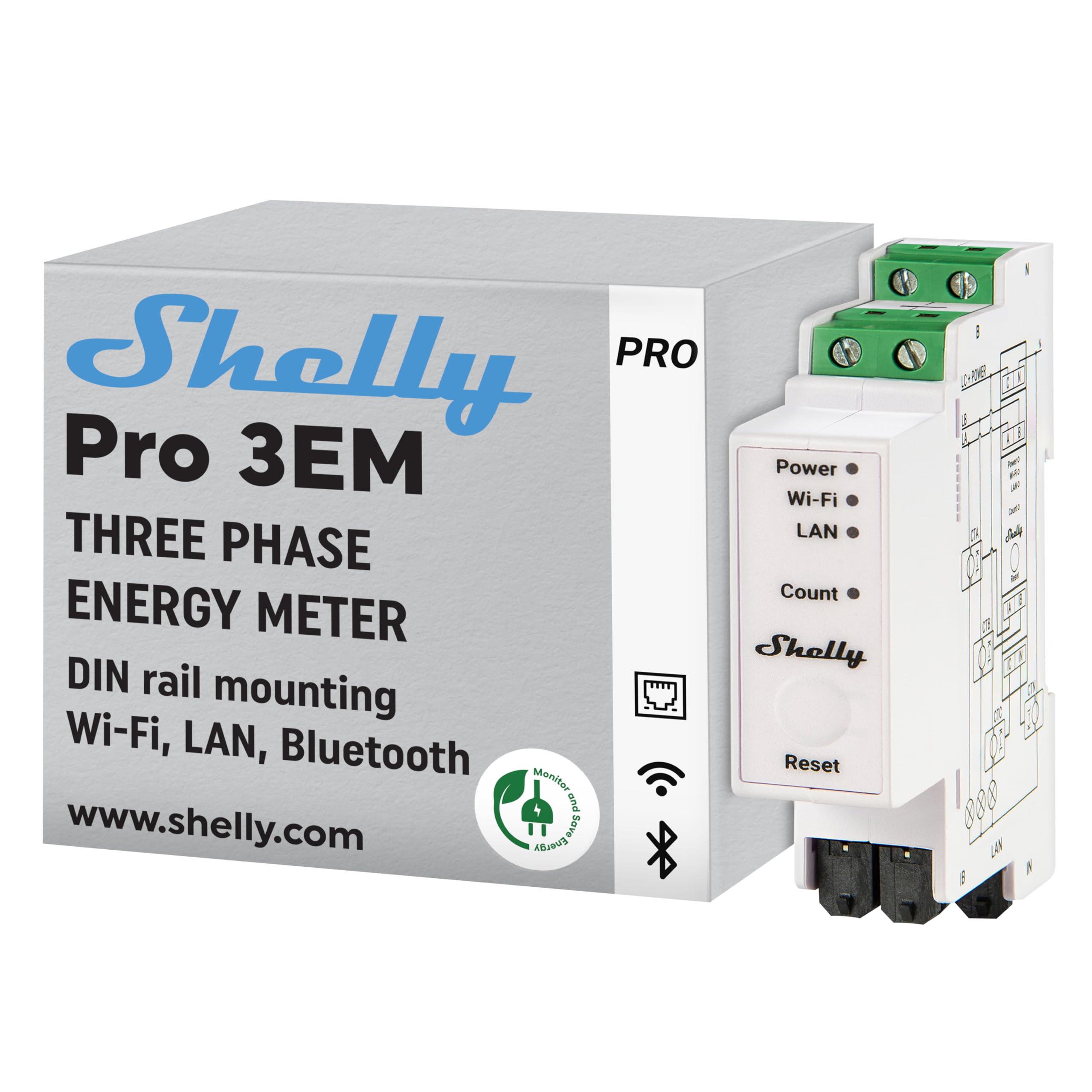 Shelly Pro 3EM 120A Stromzaehler