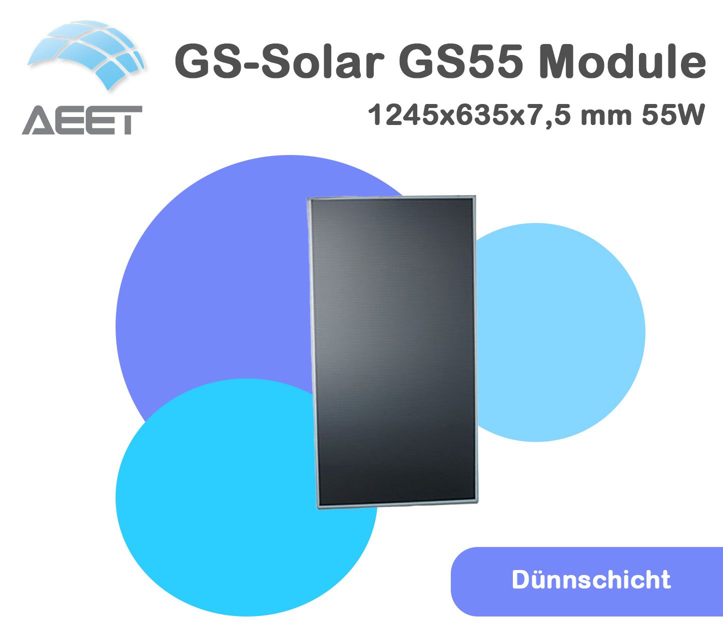 GS-Solar GS55 55 Watt – Dünnschichtmodul für effiziente Energie